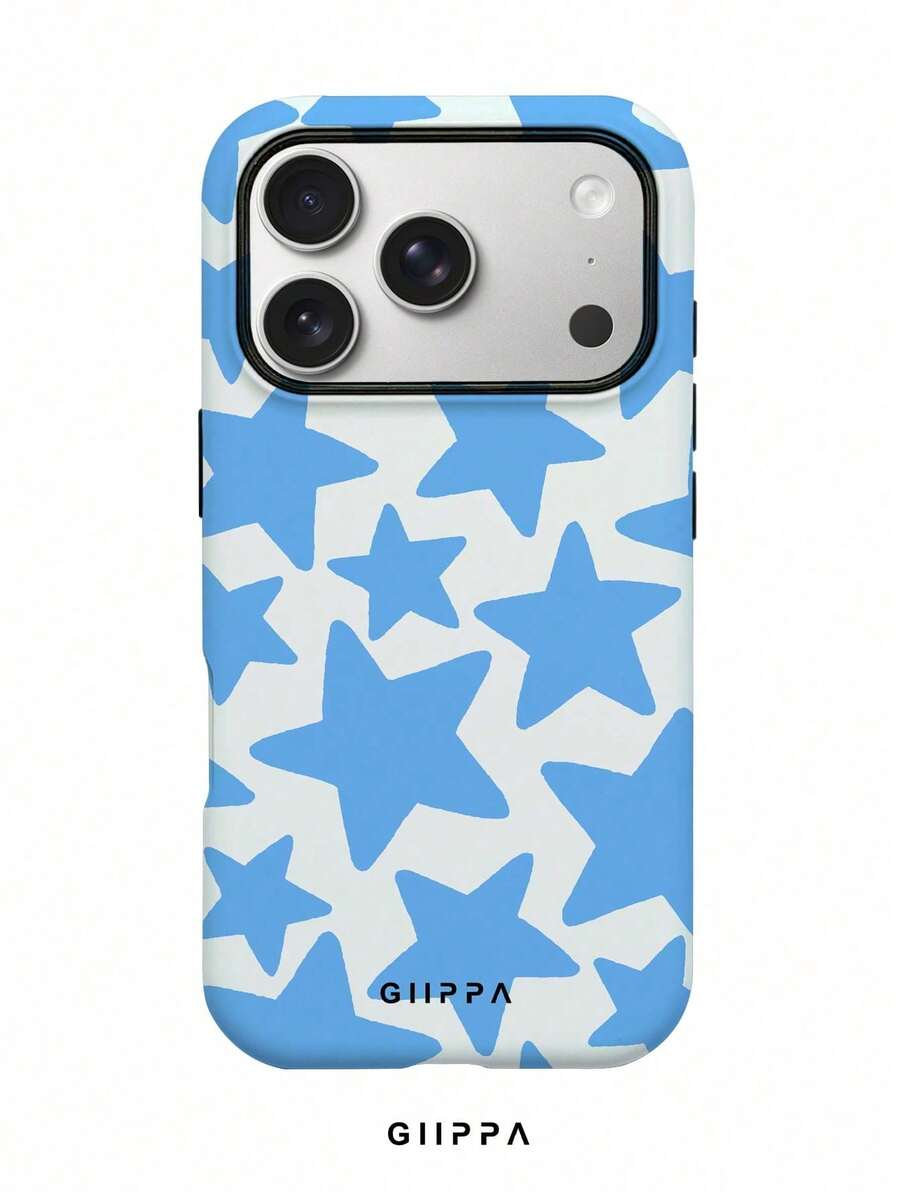 A Stylish Phone Case. Does Not Include Lanyard Or Stand. GIIPPA 1pc Dark Blue Star Print Phone Case, Suitable For IPhone 17 Professional Max, 16 Professional Max, 15 Professional Max, 14 Professional Max, Stylish And Interesting Korean Phone Case, Compatible With IPhone 11/12/13/14/15/16 Professional Max. Also, Stylish Design Suitable For Both Men And Women, Ideal Gift For Girlfriend On Easter Or Birthday. - 淺藍色 - 查看 1