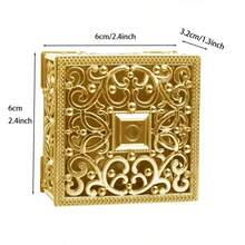 European Style Hollow Gold Wedding Candy Box, Wedding Favor Candy Box, Wedding Gift Storage Box, Wedding Return Gift Candy Packaging Box, Party Holiday Gift Candy Box, Mini Square Wedding Favor Box, Candy Jewelry Universal Storage Gift Box, Halloween Candy Box (Minor Flaws) - View 3