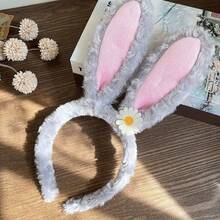 Disney 1pc Cute Plush Ear Headband, Japanese Style Purple Rabbit Headband, Suitable For Face Washing, Makeup, Daily Wear - View 3
