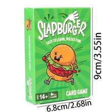 SlapBurger 卡牌遊戲 | 快速拍擊漢堡組裝派對遊戲，適合 2-6 人，2026 年熱門家庭桌遊之夜必備 - 綠色 - 查看 4