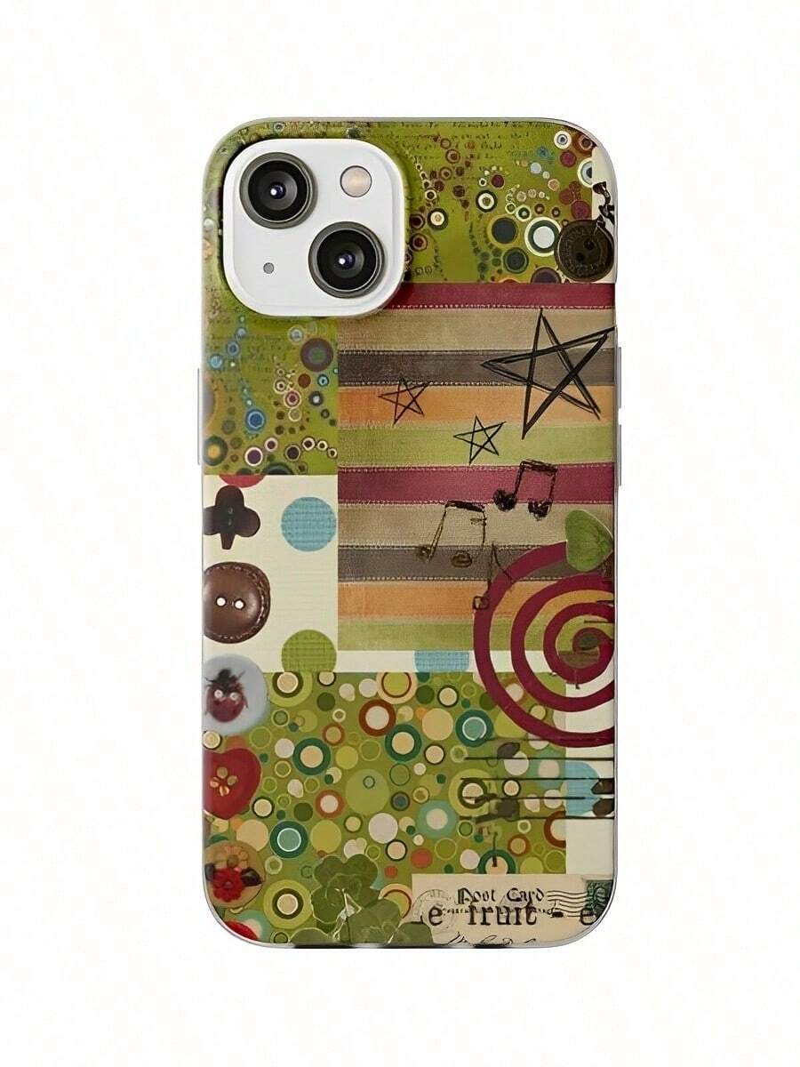 A Stylish Phone Case That Does Not Include A Lanyard Or Stand. This Whimsical 2-In-1 Retro Collage Phone Case Features An Aesthetic Star Design And Abstract Art Design. It Is Compatible With Samsung Galaxy S25/S25 Plus/S25 Ultra/S24/S24 Plus/S24 Ultra/S24 FE/S23/S23+/S23 Ultra/S22/S22+/S22 Ultra/S21/S21+/S21 Ultra/S20 Ultra/A71/A56/A55/A54/A53/A52/A34/A26/A15/A16/A14/A13/A06 And 17, 17 Air, 17 Pro, 16, 16 Plus, 16 Pro Max, 15 Plus, 15 Pro, 15 Pro Max, 14, 14 Plus, 14 Pro, 14 Pro Max, 13, And 13 Pro Max. - 彩色 - 查看 1