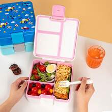 1 pieza Caja Bento Dividida a Prueba de Fugas, Contenedor Portátil para Almacenar Snacks, Caja de Almuerzo Reutilizable Caja de Snacks - Multicolor - Ver 2