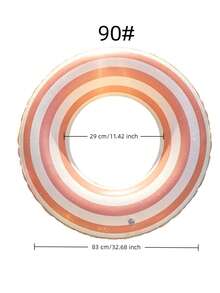 1 pieza Flotador inflable con estampado a rayas azul/verde/naranja para adultos, accesorio para fiesta en la piscina y playa, regalo perfecto de verano, colchoneta flotante para piscina para diversión y relajación en vacaciones de adultos, artículos esenciales de playa - Multicolor - Ver 12