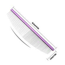 Pet Moon Comb Stainless Steel  Teeth Cat Dog Face Hair Grooming Comb For Details Care Small Pet Comb Round Tip - 粉色 - 查看 2