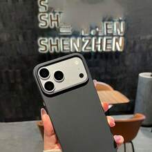 噴漆無框糖果色液態矽膠手機殼，分體設計大鏡頭開孔防指紋超薄殼，適用於 iPhone 17 16 15 14 13 Pro Max 12 Pro Max 11，多款節日禮物 - 黑色 - 查看 2