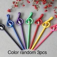 1/3/5HB Colored Pencil Set, Music Symbol Pattern - Cute And Sweet Music Theme Stationery, Rainbow Pearl, Wooden Material, Perfect For Drawing And Back To School Season - Multicolor - View 12