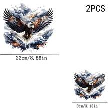 1/2/3PCS Durable Washable Heat Transfer Iron-On Patches, Bald Eagle With Spread Wings Ink Wash Cloud Mist Orange Flame Splatter Background Pattern Color Heat Transfer, Vinyl Print, Heat Transfer Stickers, Iron-On Transfer Stickers Decals - Suitable For Pillows, DIY, Backpacks, T-Shirts, Canvas Bags, Sweatshirts, Jeans, T-Shirts, Clothing, Sewing Supplies - Multicolor - View 4