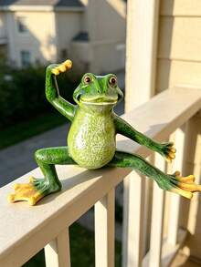 3-Piece Resin Yoga Frog Decorative Set, Home Decor, Holiday Gift, A Present For Frog Lovers, Seasonal Home Decoration, Office Desktop Decoration, Outdoor Garden Decoration. - New Model - View 13