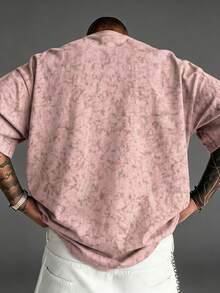 Camvyn Men's Summer Fashion Versatile Casual Style Acid Wash Slim Fit Short Sleeve T-Shirt - Pink - View 2