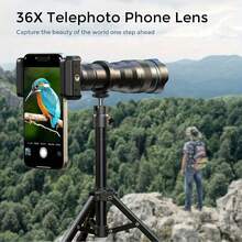 APEXEL 36X High Power Monocular Telescope, 4K HD Phone Lens With Tripod, BAK4 Prism FMC Lens, Waterproof Monocular For Bird Watching Hunting Camping Hiking Travel - A - View 7