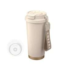 Stylish Insulated Travel Coffee Mug Double Wall Stainless Steel Vacuum Flask Reusable Portable Drinkware - Cerámica blanca - Ver 3
