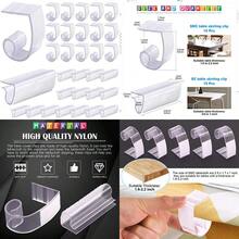 Glarks - Juego de 30 clips de plástico para mantel de 2 tipos clips para zócalo de mesa con gancho y lazo para eventos de boda fiesta pícnic interior y exterior - Pinzas para mantel AB - Ver 1