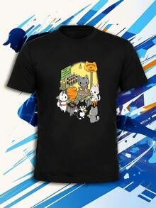 Men Plus Size T-Shirts - Black - View 1