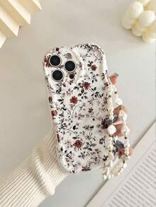 1 Piece Of Fashionable Phone Case. Does Not Include Lanyard Or Stand. Blue Floral Novelty Cream Flower Textured Wavy Floral Painted Edge Anti-Drop Phone Case With Bracelet Accessory, Compatible With IPhone 17 Pro/17 Air/17/17 Pro Max/16/11/16 Pro/16 Plus/16 Pro Max/16e/15 Pro Max/13/14/12/XS/XR/7G/8P, Galaxy S25/S25 Plus/S25 Ultra/A16/A36/A26/A56/A50/A12/A32/A52/A72/A51/A21S/A13/A14/S24/S24 Plus/S24 Ultra, S22/A52/A53/A54/A55/S23, 11/12 Pro/12/12X/13 Pro/14 Pro/15 Pro, 10/9/Note 9/12c/Note 11 Pro/Note 8 Pro Spring - 多色 4 - 查看 1