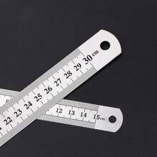 1/5pcs Multi-Size Metal Steel Ruler 15cm 20cm 30cm Thickened Aluminum Alloy Measuring Ruler Portable Precise Drawing Tool Suitable For Students School Office Woodworking DIY Random Style - True Color - View 6
