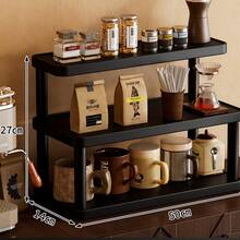 1pc Multifunctional Desktop Organizer Rack, Multi-Purpose Storage Display Stand, Cup Holder, Perfume Rack, Spice Rack, Cake Stand, Suitable For Water Cups, Coffee Cups, Tea Sets, Office Desk, Coffee Bar, Kitchen, Home Decor - Black - View 18