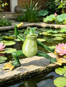 3-Piece Resin Yoga Frog Decorative Set, Home Decor, Holiday Gift, A Present For Frog Lovers, Seasonal Home Decoration, Office Desktop Decoration, Outdoor Garden Decoration. - New Model - View 6