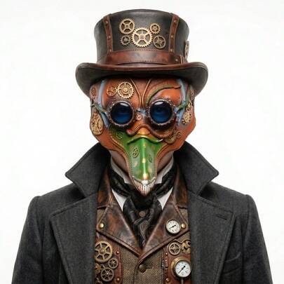 1pc Halloween Plague Doctor Mask, Punk Bird Mask, Carnival Party Mask