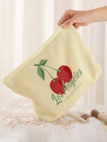 1 buah Tas Penyimpanan Kosmetik Portabel Motif Ceri, Dicetak Dua Sisi, Tas Kosmetik Perjalanan dengan Resleting, Tas Organizer Perlengkapan Mandi Multifungsi - MultiWarna - View 5