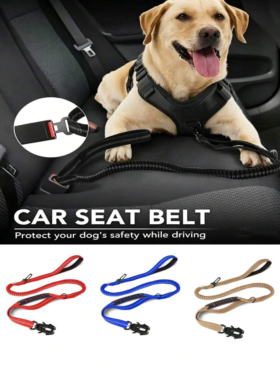 1 Dây xích chó, Dây dắt chó đi dạo, Dây kéo chiến thuật co giãn bền bỉ, Phù hợp cho chó, Có chức năng phản quang hấp thụ sốc, Hai tay cầm đệm, Một khóa leo núi kim loại, Và thiết kế chống kéo mạnh phù hợp cho chó cỡ trung bình đến lớn