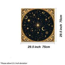 1pc Starry Sky Design Tarot Tablecloth Altar Cloth Tarot Card Reading Home Decor Astrology Countertop Mat Home Decor - Black - View 5
