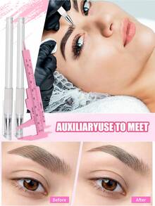 White Eyebrow Microblading Pen, Waterproof Eyebrow Position Marking Tool, Permanent Makeup Tattoo Positioning Tool, Artist Permanent Makeup Measuring Tool, Eyebrow Drawing Pen, Eyebrow Drawing Tool, Halloween Makeup, Tattoo 2/1pc - White - View 3