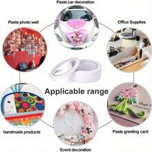 50/25 Rolls Multi-Purpose Small Double-Sided Tape - Suitable For Office, Crafts, Card Making - Essential Creative Tool, Compact And Portable, Each Roll 450cm/177inch Long (50 Rolls Include 0.5cm/0.2inch Width, 25 Rolls Include 1cm/0.39inch Width) - White - View 8
