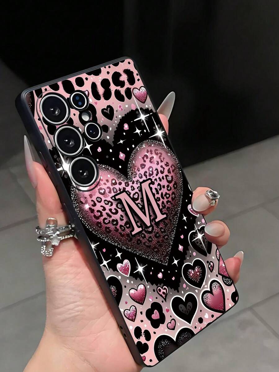 1 Piece Of Fashionable Phone Case. Does Not Include Lanyard Or Stand. Shockproof. Fashionable Leopard Print Heart-Shaped Phone Case, Anti-Drop, Anti-Slip, Compatible With Galaxy A04e/A05s/A13/A14/A15/A34/A35/A50/A52/A53/A54/S21/S22/S23/S24/S25/S25 Ultra, International Version, Not The Domestic Version. - 黑色 7 - 查看 1