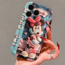 Disney Minnie Mouse Phone Case With Big Pink Bow, Casual Striped Outfit, Sneakers, Sweets, Butterfly & Heart Ornaments, Compatible With IPhone 17,16,15,14,13,12,11 Pro, Shockproof Protective Cover, Ideal Gift For Birthday, Valentine's Day, Holiday For Family, Lovers & Friends - White - View 5