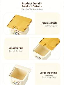 Invisible Under-Desk Hanging Storage Box, Drill-Free Adhesive Smooth Slide, Cartoon Print, Student Desk Office Desktop Stationery Small Items Invisible Drawer Storage Box - View 10