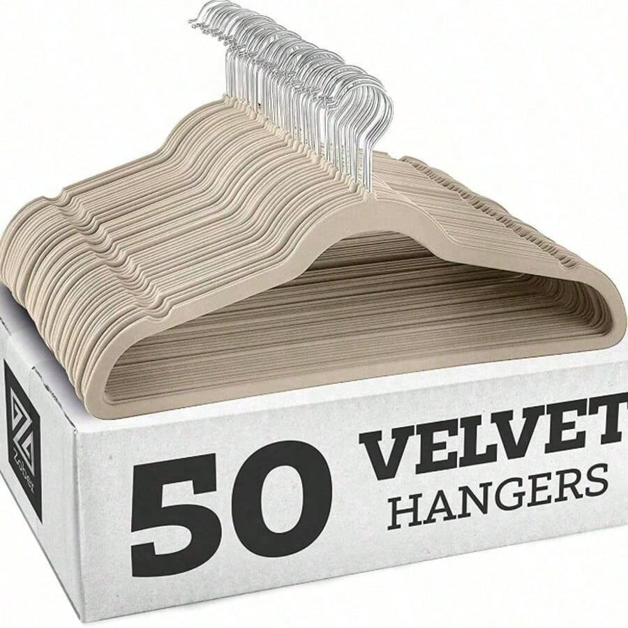 Premium Velvet Hanger, Non-Slip Flocked Hanger, Sturdy Hanger, Heavy Duty Coat And Suit Hanger, Durable Suit Hanger, Suitable For Closet, Ideal Closet Accessory 1pc/Pack