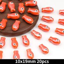 20/40pcs Charm Fish Ceramic Beads Loose Spacer Beads For DIY Jewelry Making Bracelets Earrings Necklaces And Phone Charms Accessories - 10x19mm - View 20