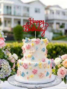 20个/10个红色“生日快乐”蛋糕装饰，闪光生日快乐蛋糕装饰，生日婚礼蛋糕装饰，用于庆祝生日派对或周年纪念蛋糕装饰（红色） - 紅色 - 查看 4
