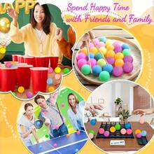40mm Matte Colored Ping Pong Balls, Durable And Bouncy, Perfect For Parties, Office Games And Fun Activities - Multicolor - View 9