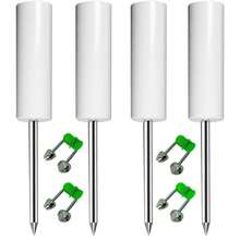 5pcs/Set Ground Fishing Rod Holder/Fishing Rod Stand + 4pcs Free Alarm Bells, Shore Fishing Rod Support Stand, Reinforced PVC Material, Suitable For Outdoor Fishing, Black Pit, Freshwater, Saltwater - Multicolor - View 3