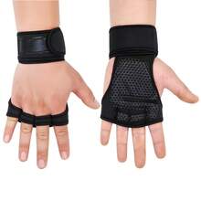 1 par guantes sin dedos primavera/verano.Antideslizantes con silicona líquida.Ideales para saltar cuerda y fitness.Transpirables, unisex. - Negro - Ver 4
