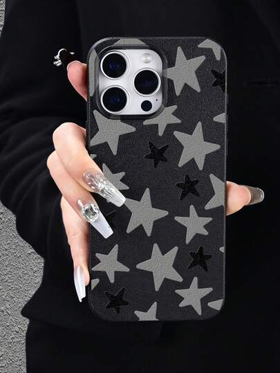 Star Pattern Design Theme Luxury Shockproof Aesthetic Cute Phone Case,Lens Protrusion Protection , Compatible With For IPhone 17/17Pro/17Pro Max, 16,15,14, 13, 12, 11 Plus/Pro Max And More, Gift For Easter Day, Christmas Halloween Decoration/Gift For Birthday, Girlfriend, Boyfriend, Friend Or Yourself