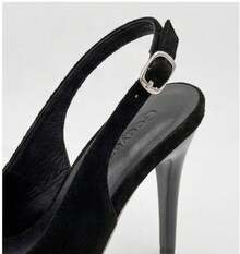 Geeyea Women's Slingback Heels, Pointed Pumps, Stiletto High Heels, Elegant Dress Shoes. Office Work Pumps, Party Shoes Heels, Minimalist Fashion,Black - 黑色 - 查看 5