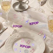 500pcs Multi-Color Glitter K-POP Theme Confetti, Colorful Disco And Music Note Table Decor Scatter Props, Versatile Party Favors For Small Birthday Parties And K-POP Fan Holiday Celebrations - Multicolor - View 7