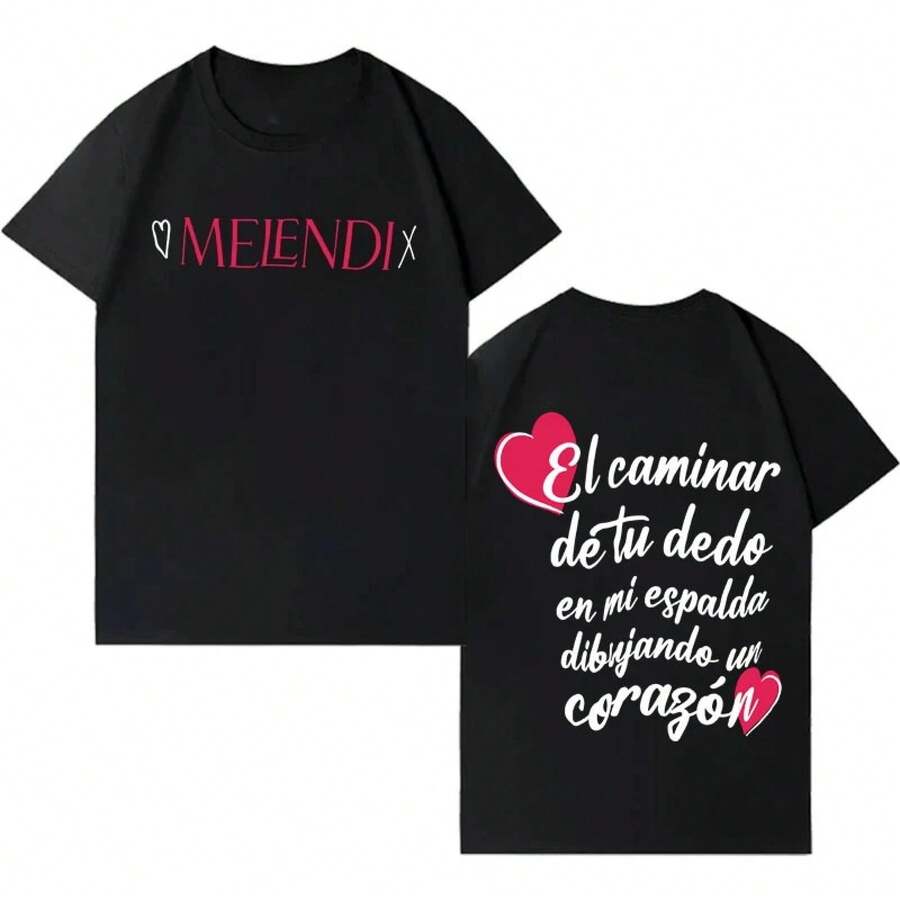 T-shirt de tournée d'album Singer Melendi Harajuku, mode homme et femme, col rond, esthétique, printemps/été 2026, top à manches courtes pour adolescents - 2 - Voir 1