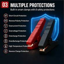 DALUAGUI Arrancador de coche universal para sedán/SUV/camión/caravana/yate/autobús potente potenciador de batería regalo ideal para papá/hombre - T47A (Función de arranque único) - Ver 5