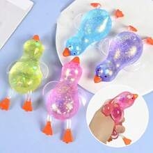 1pc Bright Color Slow Rebound Duck Shaped Squeeze Toy, Soft Touch, Can Be Freely Kneaded And Squeezed, Stress Relief Tool For Students And Office Workers To Relieve Anxiety, Also Suitable As Birthday Gift, Party Gift, Holiday Gift For Classmates And Friends - Multicolor - View 5