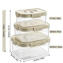 Multi-Functional Transparent Plastic Compartment Food Storage Box, Refrigerator Multi Grids Sealed Fresh-Keeping Box With Cover, Large Capacity Reusable Vegetables FruitsIngredient Container, Microwave Heatable, Kitchen Food Storage And Organization - Multicolor - View 12