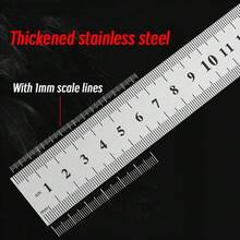 15-30cm Stainless Steel Metal Ruler, Precision Double-Sided Measuring Tool With Scale Markings, Durable Metal Steel Ruler, Suitable For Woodworking And Students, Accurate Measuring Instrument, Back To School - True Color - View 3