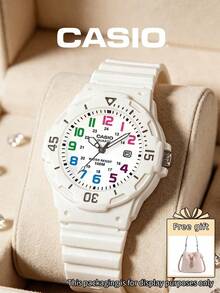 Jam Tangan Olahraga Gaya Selam Casio, Warna Macaron Multikolor yang Cerah, Tahan Air, Model Wanita dan Remaja LRW-200H-7B - Putih - View 8