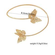 1 buah Gelang Lengan Kupu-kupu Berongga 3D Elegan, Unik, Kreatif, Serbaguna, dan Bergaya Niche, Cocok untuk Pemakaian Sehari-hari Wanita - Emas - View 5