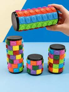 Rotating Sliding Puzzle Fingertip Spinner Puzzle Stress Relief Anxiety Relief Desktop Decor (Restore Order/Create Patterns) 8 Colors 6, 7, 8 Layers Detachable Quick Play Brain Challenge Sensory Collectible For Teens - Multicolor - View 1