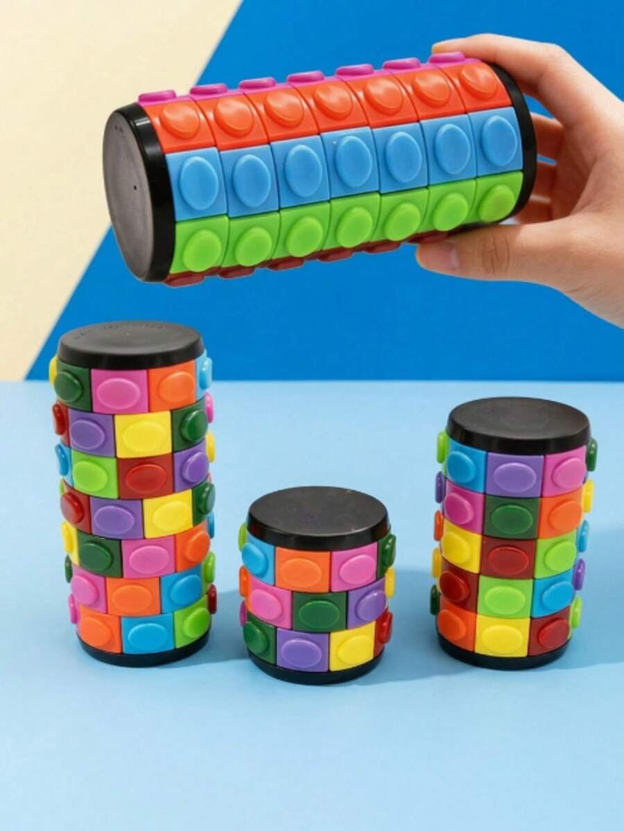 Rotating Sliding Puzzle Fingertip Spinner Puzzle Stress Relief Anxiety Relief Desktop Decor (Restore Order/Create Patterns) 8 Colors 6, 7, 8 Layers Detachable Quick Play Brain Challenge Sensory Collectible For Teens - Multicolor - View 1