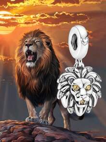 1pc 925 Sterling Silver Small Lion Bead, Suitable For Bracelet, Bangle DIY Jewelry Making And Daily Decoration, Women & Girls Jewelry Accessory - Style 19 - View 7
