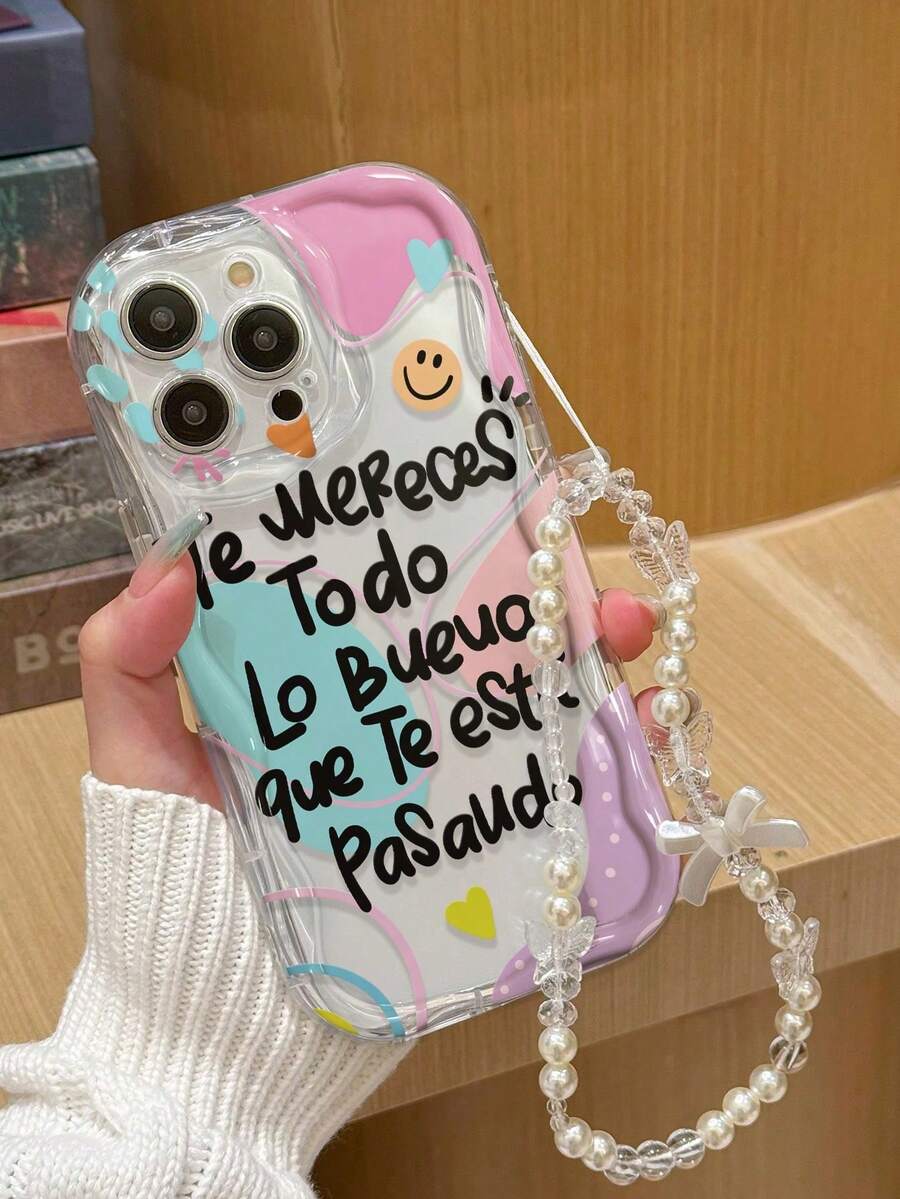 1 funda de teléfono eleganteNo incluye cordón ni soporte, envío gratis. hacenoincluircordón para el cuelloystandLocalEntregaaFundaen4Funda transparente de TPU con letras estampadas, a prueba de golpes y resistente a arañazos, compatible con 16/16 Pro/16 Pro/16 Plus. - Multicolor 3 - Ver 1